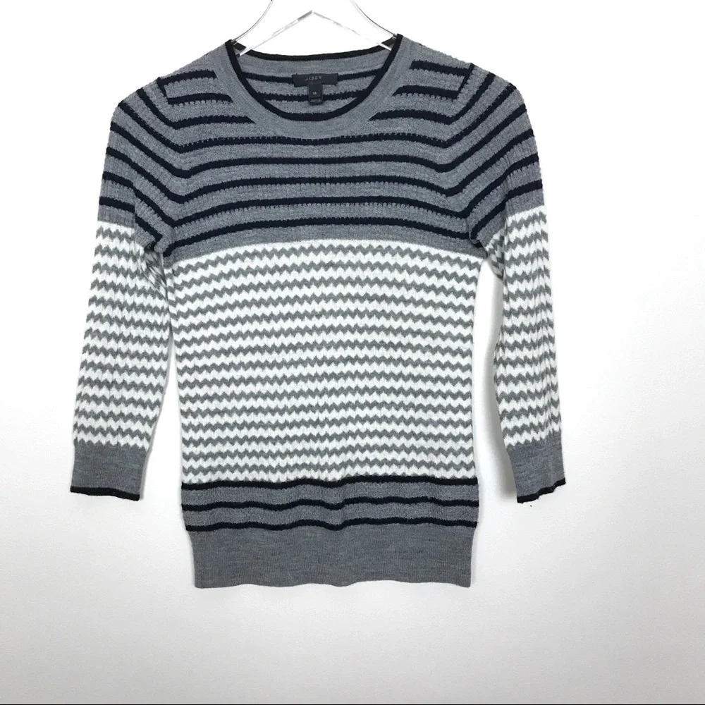 J. Crew Tippi Mixed Stitch Merino Wool Sweater XS